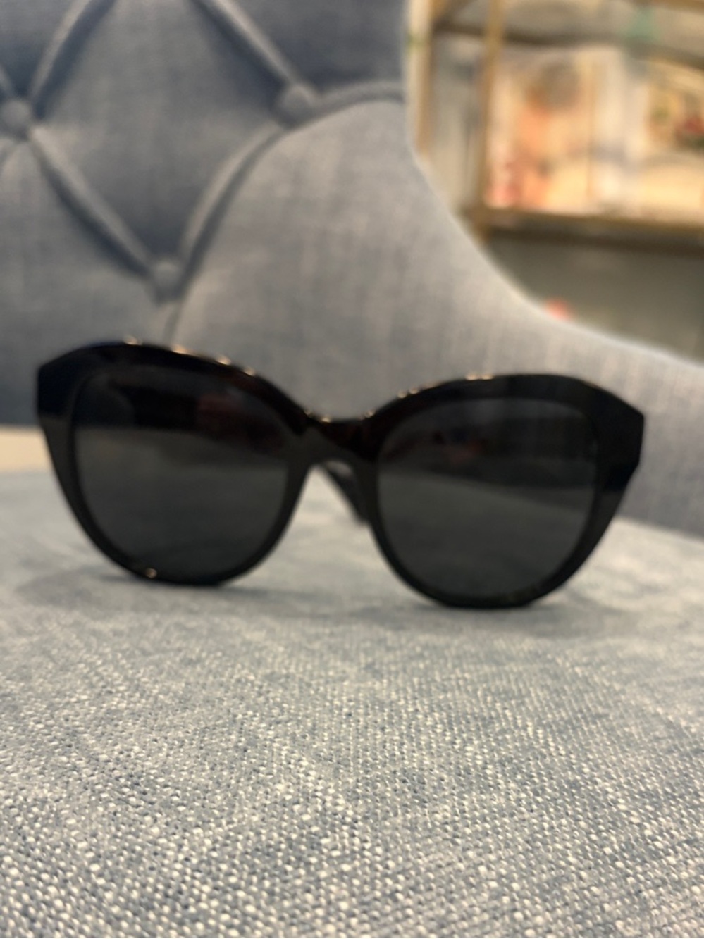 Coach Black Cat-Eye Sunglasses with Dark Lenses